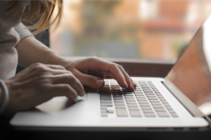 laptop a person working on a laptop