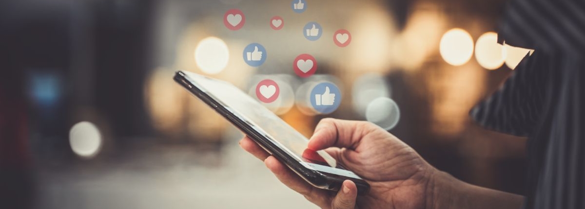 social-media person interacting with a smartphone